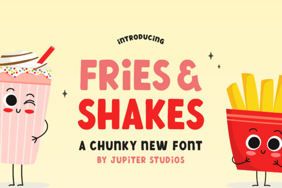 Fries and Shake: A Bold Display Font for Casual Creativity