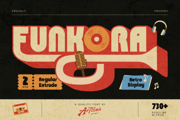 Funkora: The Retro Display Font That Captures Vinyl Culture