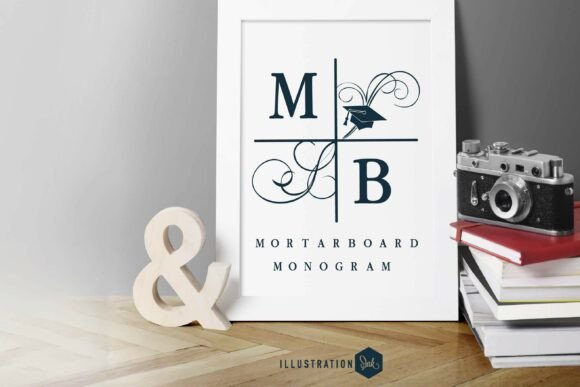 Mortarboard Monogram: Elegance for Academic Milestones