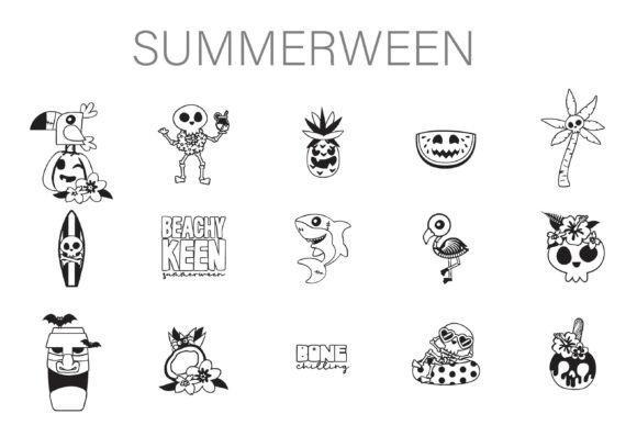 Summerween Dingbats: Where Surfboards Meet Skeletons